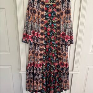 Alice + Olivia long reversible floral duster